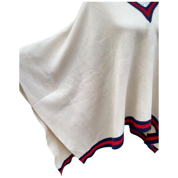 Tuckernuck Camden Sweater Poncho Cream One Size Cozy Preppy Lagenlook Pullover - Picture 7 of 13